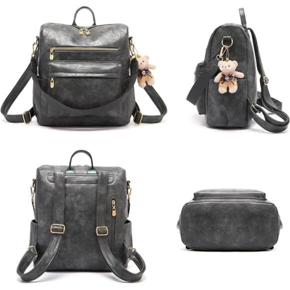 Women Backpack Multipurpose Set 2pcs Grey - Picture 2 of 6